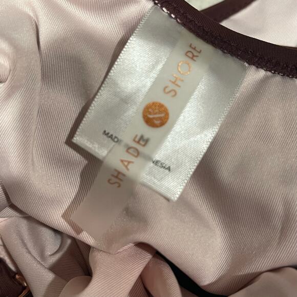 Shade & Shore Brown Plunge Tie-Front One Piece Swimsuit Size Medium - Picture 9 of 9